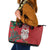Maori Wheku Meri Kirihimete Personalised Leather Tote Bag All Red Indigenous Maori Motif - Polynesian Pride