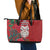 Maori Wheku Meri Kirihimete Personalised Leather Tote Bag All Red Indigenous Maori Motif - Polynesian Pride