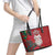 Maori Wheku Meri Kirihimete Personalised Leather Tote Bag All Red Indigenous Maori Motif - Polynesian Pride