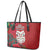 Maori Wheku Meri Kirihimete Personalised Leather Tote Bag All Red Indigenous Maori Motif - Polynesian Pride