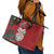 Maori Wheku Meri Kirihimete Personalised Leather Tote Bag All Red Indigenous Maori Motif - Polynesian Pride