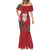 Maori Wheku Meri Kirihimete Personalised Mermaid Dress All Red Indigenous Maori Motif - Polynesian Pride