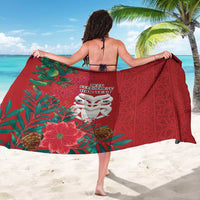 Maori Wheku Meri Kirihimete Personalised Sarong All Red Indigenous Maori Motif - Polynesian Pride