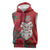 Maori Wheku Meri Kirihimete Personalised Sleeveless Zip Hoodie All Red Indigenous Maori Motif - Polynesian Pride