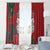 Maori Wheku Meri Kirihimete Personalised Window Curtain All Red Indigenous Maori Motif - Polynesian Pride