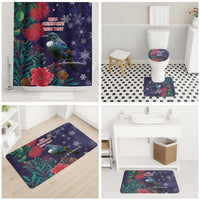 Tui Meri Kirihimete Personalised Bathroom Set Pohutukawa Flowers Blue Motif - Polynesian Pride