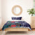 Tui Meri Kirihimete Personalised Bedding Set Pohutukawa Flowers Blue Motif - Polynesian Pride