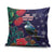 Tui Meri Kirihimete Personalised Pillow Cover Pohutukawa Flowers Blue Motif - Polynesian Pride