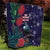 Tui Meri Kirihimete Personalised Quilt Pohutukawa Flowers Blue Motif - Polynesian Pride