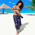 Tui Meri Kirihimete Personalised Sarong Pohutukawa Flowers Blue Motif - Polynesian Pride