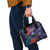 Tui Meri Kirihimete Personalised Shoulder Handbag Pohutukawa Flowers Blue Motif - Polynesian Pride