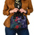 Tui Meri Kirihimete Personalised Shoulder Handbag Pohutukawa Flowers Blue Motif - Polynesian Pride