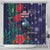 Tui Meri Kirihimete Personalised Shower Curtain Pohutukawa Flowers Blue Motif - Polynesian Pride