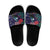 Tui Meri Kirihimete Personalised Slide Sandals Pohutukawa Flowers Blue Motif - Polynesian Pride