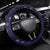 Tui Meri Kirihimete Steering Wheel Cover Pohutukawa Flowers Blue Motif - Polynesian Pride