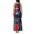 Tui Meri Kirihimete Personalised Tank Maxi Dress Pohutukawa Flowers Blue Motif - Polynesian Pride