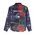 Tui Meri Kirihimete Personalised Women Casual Shirt Pohutukawa Flowers Blue Motif - Polynesian Pride