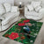 Tui Meri Kirihimete Personalised Area Rug Pohutukawa Flowers Green Motif - Polynesian Pride
