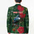 Tui Meri Kirihimete Personalised Blazer Pohutukawa Flowers Green Motif - Polynesian Pride