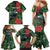 Tui Meri Kirihimete Personalised Family Matching Mermaid Dress and Hawaiian Shirt Pohutukawa Flowers Green Motif - Polynesian Pride