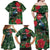 Tui Meri Kirihimete Personalised Family Matching Off Shoulder Maxi Dress and Hawaiian Shirt Pohutukawa Flowers Green Motif - Polynesian Pride