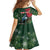 Tui Meri Kirihimete Personalised Family Matching Puletasi and Hawaiian Shirt Pohutukawa Flowers Green Motif - Polynesian Pride