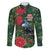 Tui Meri Kirihimete Personalised Family Matching Summer Maxi Dress and Hawaiian Shirt Pohutukawa Flowers Green Motif - Polynesian Pride