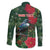 Tui Meri Kirihimete Personalised Family Matching Summer Maxi Dress and Hawaiian Shirt Pohutukawa Flowers Green Motif - Polynesian Pride