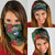Tui Meri Kirihimete Personalised Neck Gaiter Pohutukawa Flowers Green Motif - Polynesian Pride