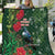 Tui Meri Kirihimete Personalised Quilt Pohutukawa Flowers Green Motif - Polynesian Pride