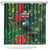 Tui Meri Kirihimete Personalised Shower Curtain Pohutukawa Flowers Green Motif - Polynesian Pride