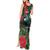 Tui Meri Kirihimete Personalised Tank Maxi Dress Pohutukawa Flowers Green Motif - Polynesian Pride
