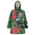 Tui Meri Kirihimete Personalised Wearable Blanket Hoodie Pohutukawa Flowers Green Motif - Polynesian Pride