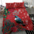 Tui Meri Kirihimete Personalised Bedding Set Pohutukawa Flowers Red Motif - Polynesian Pride
