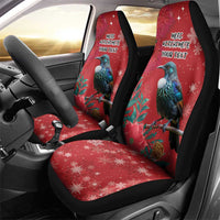 Tui Meri Kirihimete Personalised Car Seat Cover Pohutukawa Flowers Red Motif LT9 - Polynesian Pride