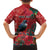 Tui Meri Kirihimete Personalised Family Matching Off The Shoulder Long Sleeve Dress and Hawaiian Shirt Pohutukawa Flowers Red Motif - Polynesian Pride