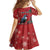 Tui Meri Kirihimete Personalised Family Matching Off The Shoulder Long Sleeve Dress and Hawaiian Shirt Pohutukawa Flowers Red Motif - Polynesian Pride