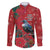 Tui Meri Kirihimete Personalised Family Matching Off The Shoulder Long Sleeve Dress and Hawaiian Shirt Pohutukawa Flowers Red Motif - Polynesian Pride