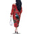 Tui Meri Kirihimete Personalised Family Matching Off The Shoulder Long Sleeve Dress and Hawaiian Shirt Pohutukawa Flowers Red Motif - Polynesian Pride