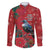 Tui Meri Kirihimete Personalised Family Matching Off Shoulder Short Dress and Hawaiian Shirt Pohutukawa Flowers Red Motif - Polynesian Pride