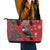 Tui Meri Kirihimete Personalised Leather Tote Bag Pohutukawa Flowers Red Motif - Polynesian Pride