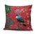 Tui Meri Kirihimete Personalised Pillow Cover Pohutukawa Flowers Red Motif - Polynesian Pride