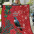 Tui Meri Kirihimete Personalised Quilt Pohutukawa Flowers Red Motif - Polynesian Pride