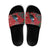 Tui Meri Kirihimete Personalised Slide Sandals Pohutukawa Flowers Red Motif - Polynesian Pride