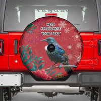 Tui Meri Kirihimete Personalised Spare Tire Cover Pohutukawa Flowers Red Motif - Polynesian Pride