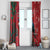 Tui Meri Kirihimete Personalised Window Curtain Pohutukawa Flowers Red Motif - Polynesian Pride