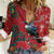Tui Meri Kirihimete Personalised Women Casual Shirt Pohutukawa Flowers Red Motif - Polynesian Pride