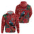 Tui Meri Kirihimete Personalised Zip Hoodie Pohutukawa Flowers Red Motif - Polynesian Pride