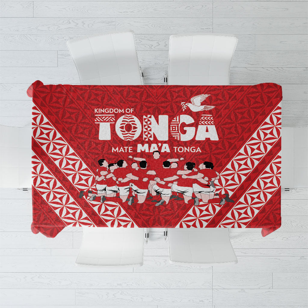 Mate Ma'a Tonga Tablecloth Tongan Sipi Tau Ngatu Inspired Red