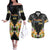 Pasifika Vibes Festival 2024 Auckland Couples Matching Off The Shoulder Long Sleeve Dress and Hawaiian Shirt LT9 Black - Polynesian Pride